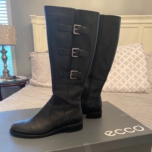 Ecco Women’s Black Riding Boots Leather Size 8